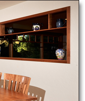 Cherry millwork integrates the dining furniture and surrounding architecture. Dining room photos by Peter R. Taft Photography.