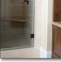 Curved-front walnut “vanity for her,” created to designer's specifications.