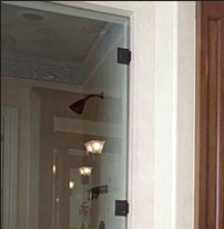 urved-front walnut “vanity for her,” created to designer's specifications.