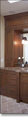 Matching walnut “vanity for him,” created to designer's specifications.