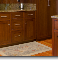 Note the inset doors and drawers, with solid face frames and beaded openings.