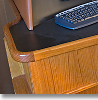 Teak console and window framing replaced original pilot house maple, which had yellowed with age.