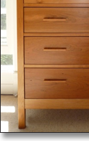 Shaker inspired cherry dresser, with hand made cherry drawer pulls, designed by J.T. John.