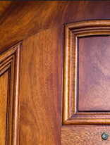 Mahogany door detail.