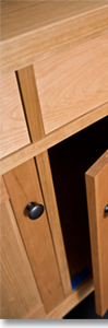 Cherry sideboard details.