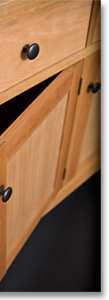 Cherry sideboard details.