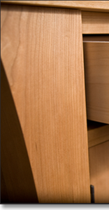 Cherry sideboard details.