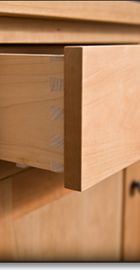 Cherry sideboard details.