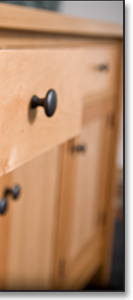 Cherry sideboard details.