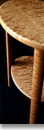 Maple side table designed by J.T. John to accompany a maple rocking chair the owners had purchased earlier. Photo by Rick Lynch.
