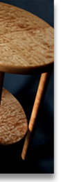 Maple side table designed by J.T. John to accompany a maple rocking chair the owners had purchased earlier. Photo by Rick Lynch.